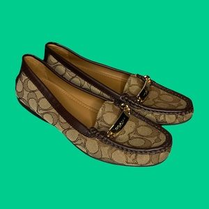 Coach Monogram Loafers - Gold buckle